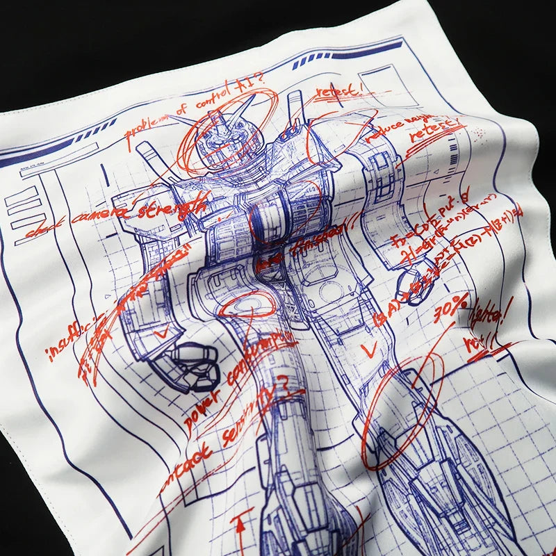 Japanese Anime All Cotton T-shirt Mobile Suit Gundam RX78 Design Picture Short Sleeved Hot Selling Loose Casual Couple Top