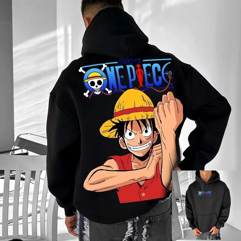 Vintage Oversized Anime One Piece Hoodie Men Women Sweatshirt Pullover Streetwear Casual Cotton Y2k Clothes Autumn Winter New