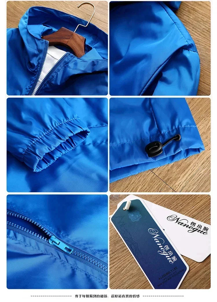 2026 Spring Men's Fashion Casual Windproof and Waterproof Outdoor Mountaineering Sport Hooded Zip-Up Jacket Top
