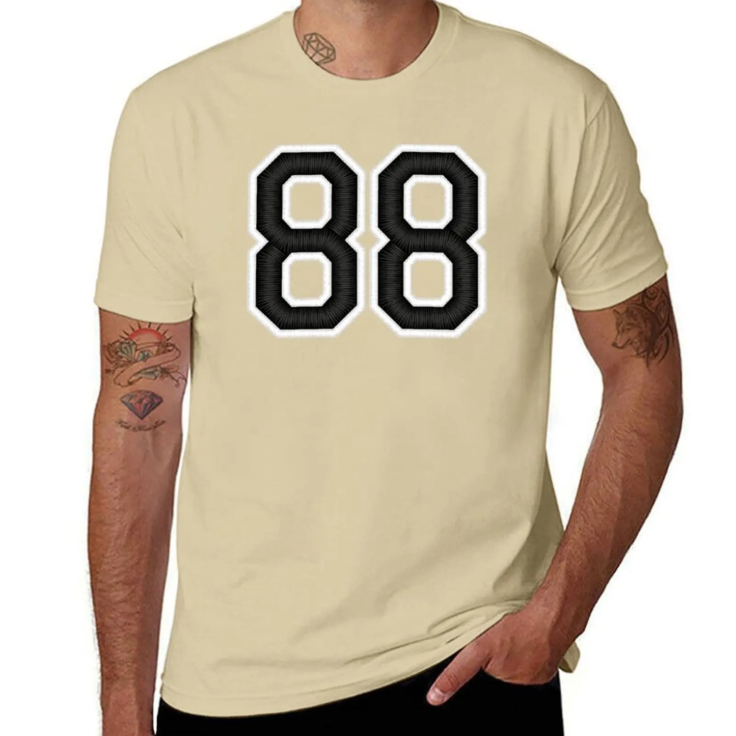 88 Black Jersey Sports Number eighty-eight Football 88 T-Shirt cute clothes graphics sweat funny t shirts for men