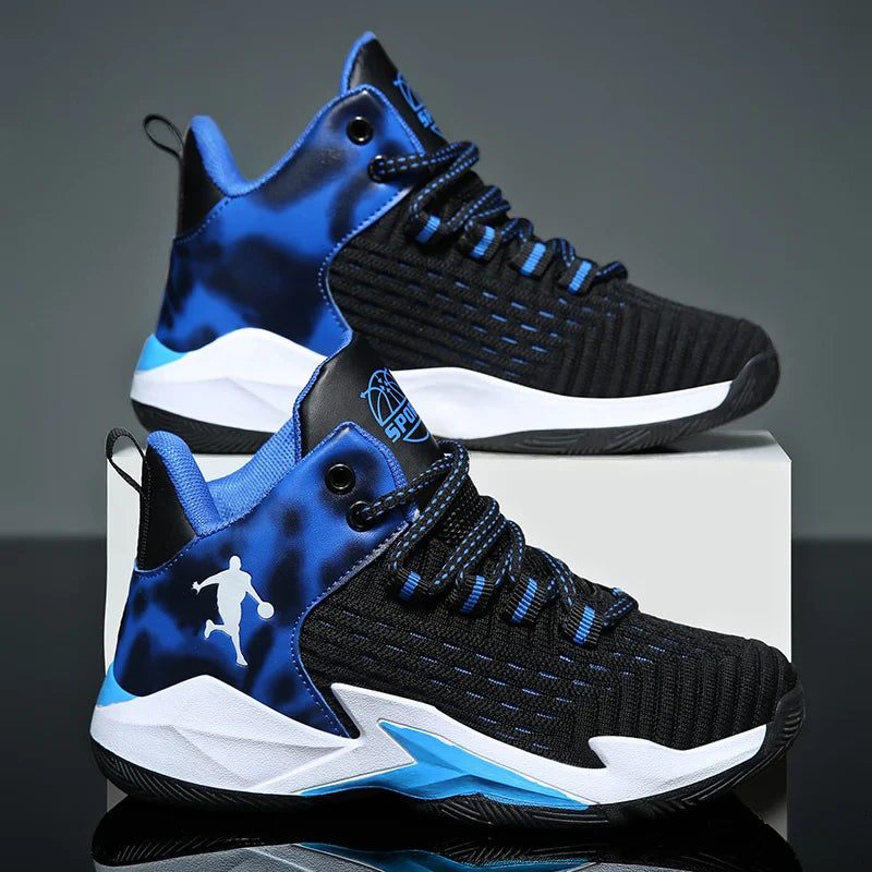 A pair of children's four-season high-top mesh basketball shoes, wear-resistant and comfortable sneakers, size 30-40，CT-685