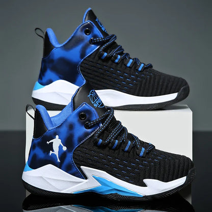 A pair of children's four-season high-top mesh basketball shoes, wear-resistant and comfortable sneakers, size 30-40，CT-685