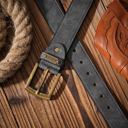 A Western-style PU material belt for both men and women, a casual, retro and classic personalized belt