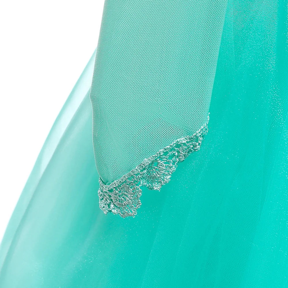 Kids Mermaid Dress Halloween Long Sleeve Princess Costume Children Luxury Fluffy Tulle Frocks Child Mermaid Birthday Party Gown