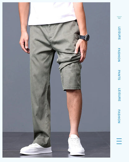 2025 Spring Thin Brand Men's Lyocell Pants Casual Business Straight Elastic Waist Comfortable Trousers Pants for Male
