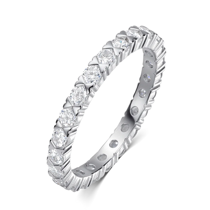 2.5mm D VVS1 Moissanite Eternity Band Rings for Women GRA Certified Jewelry 925 Sterling Silver Engagement Wedding Ring