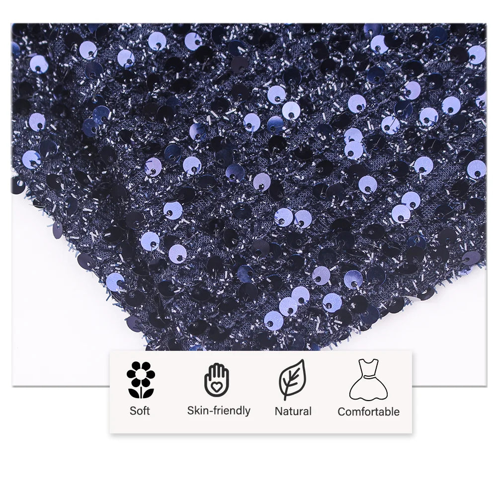 Navy Blue Slash Neck Off Shoulder Prom Gown Sequin Detachable Train Mermaid Evening Party Dresses Cocktail Dress 2025