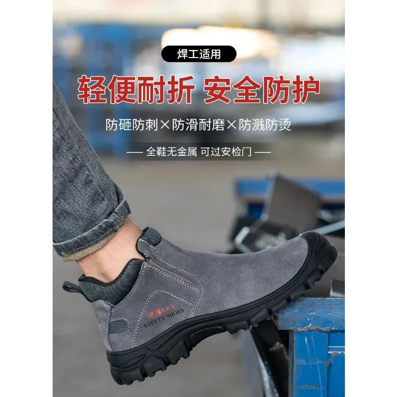 New Insulation 6KV Safety Shoes Men-Anti-Smash,Anti-Pierce Scald-Proof Welding Boots, Indestructible Work Boots for Men, Durable