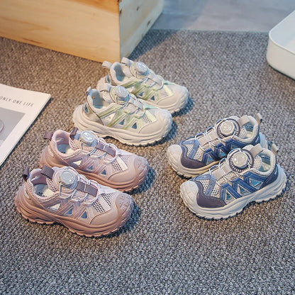 Summer Sport Sandals for Children Hollow Out Breathable Boy's Girl's Adjust Sport Shoes Anti-slippery Soft-soled Kid's Sandals