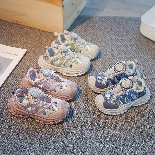 Summer Sport Sandals for Children Hollow Out Breathable Boy's Girl's Adjust Sport Shoes Anti-slippery Soft-soled Kid's Sandals
