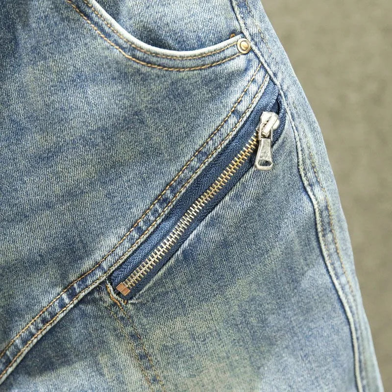 2024 Spring and Autumn New Fashion Blue Patchwork Denim Pants Men's Casual Slim Comfortable Breathable High-Quality Jeans 28-36