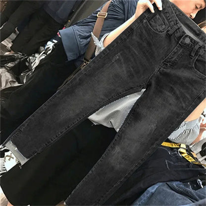 Women's Cropped Pants Spring Autumn Trendy Denim Leggings