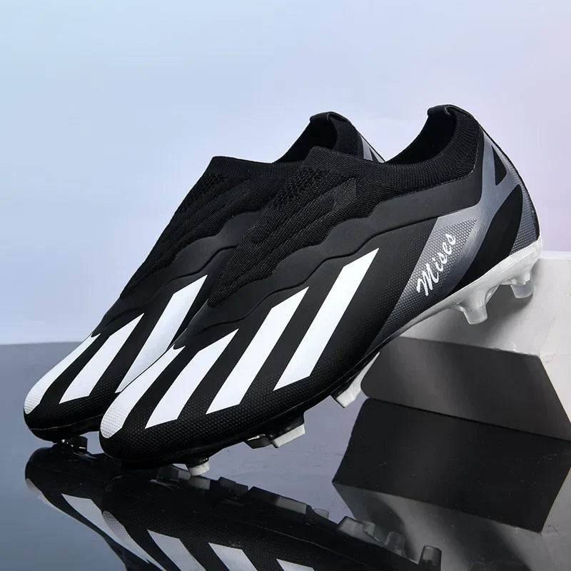 New Men Outdoor Football Boots Cleats Soccer Shoes Long Spikes FG Boys Non Slip Sport Training Breathable Match Comfortable