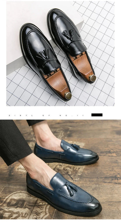 Classic Men Casual Loafers Driving Shoes Moccasin 2025 Fashion Male Comfortable Summer Leather Shoes Men Lazy Tassel Dress Shoes