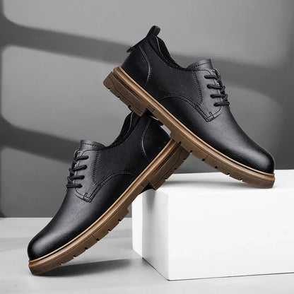 handmade men's shoes business casual leather shoes breathable soft sole comfortable classic lace-up men's shoes