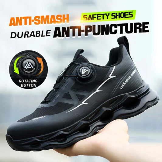 Rotary Button Design for Professional Use Men's Safety Work Shoes Anti-Impact Anti-Piercing Fashionable Sports Style