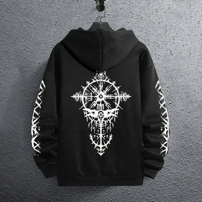 Black Sweatshirts Autumn Winter Male Daily Casual Sporty Jogging Hoodie Men's Outwear Fashion Pullover