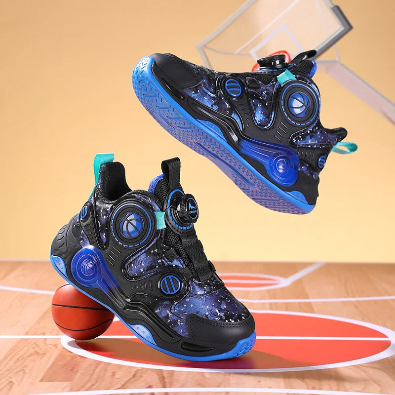 Children's Basketball Shoes Outdoor Anti-slip Cushioned Sneakers Boys Girls Ankle Support Basketball Combat Boots Athletic Shoes