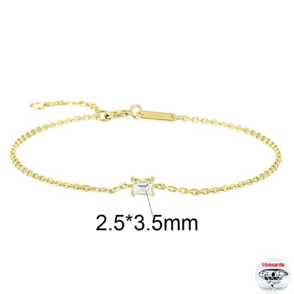 2.5mm Moissanite Bracelets For Women S925 Silver 18K Gold Plated Emerald/Pear Cut Lab Diamond HandChain Party Fine Jewelry