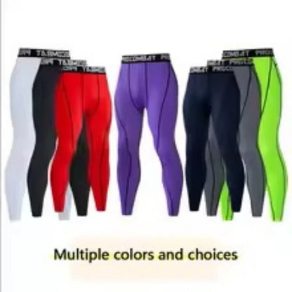 Men Compression Tight Leggings Running Sports Male Gym Fitness Jogging Pants Quick Dry Trousers Workout Training Yoga Bottoms