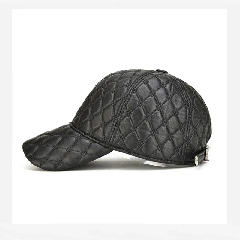 2026  Spring Genuine Sheepskin Leather 55-61CM Black Baseball Caps For Man Casual Street Gf Gorras Dad Hat