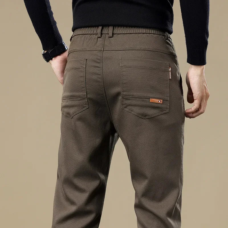 New Winter High-End Business Men's Suit Pants Autumn and Winter Slim Straight Casual Pants Versatile Fashion Trousers Korean