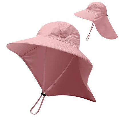 Wide Brim Sun Hat with Neck Flap for men women Adjustable Outdoor