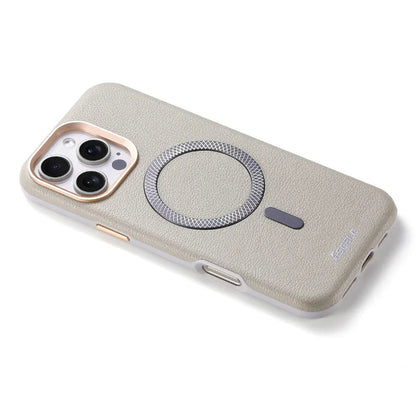 Solid Color Leather For Magsafe Magnetic Shockproof Phone Case For iPhone 17 Pro Max 15 13 14 16 Pro Max Bumper Cover