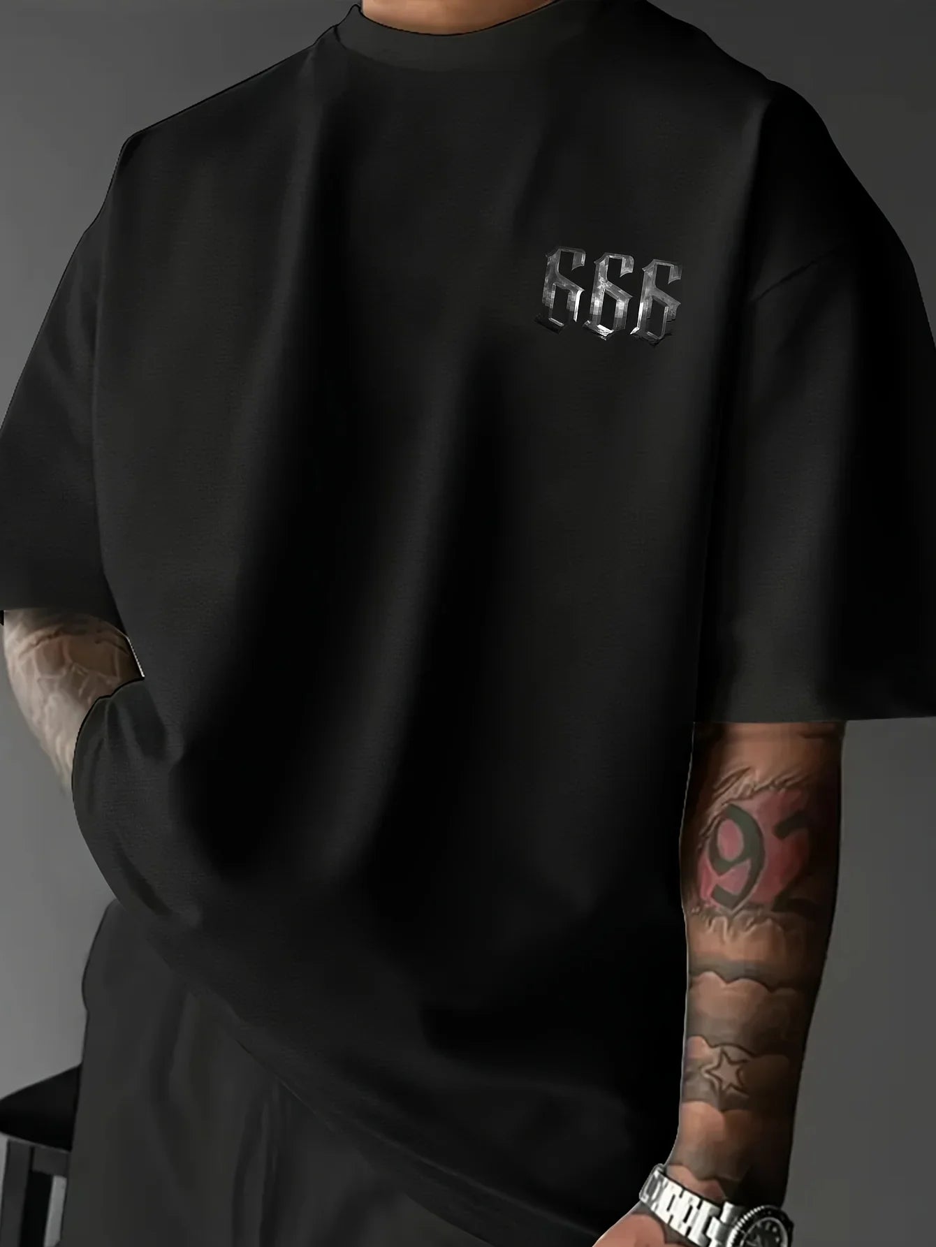 Men's American Street Style Printed T-shirt - Round Neck Summer Short Sleeved Shirt,