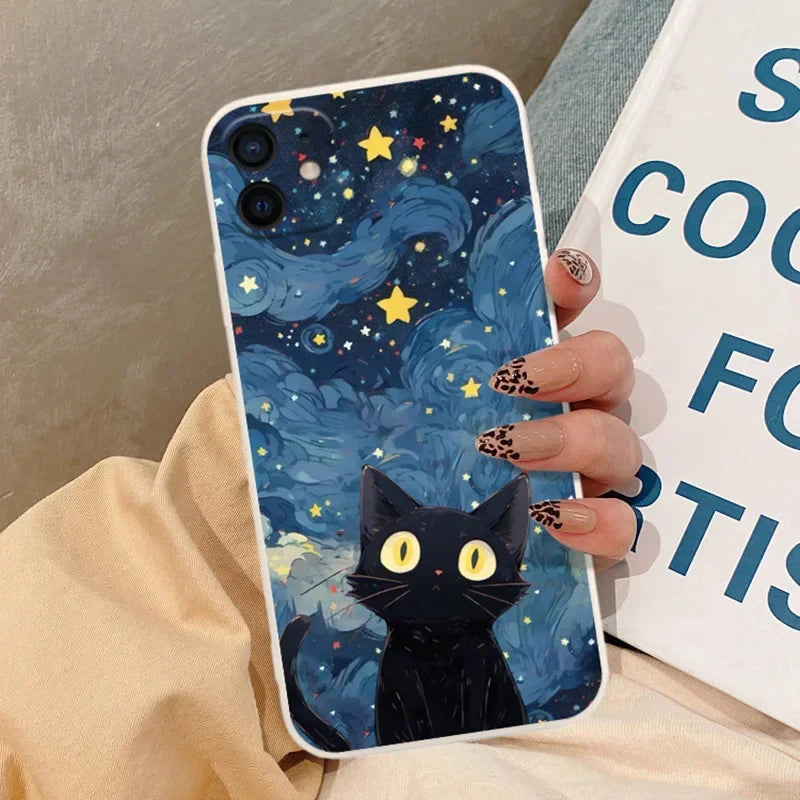 Phone Case For iPhone 16 15 14 13 12 11 Pro Max 13Mini XS XR SE3 15 Plus Soft Shell Cover Funads