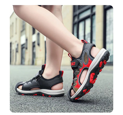 Summer Sport Sandals for Children's 5-16 Years Boys Breathable Anti-Slip Beach Water Shoes Outdoor Anti-Bump Walking Sandails