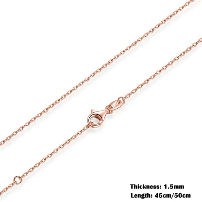 Classic Basic O-chain Solid 925 Sterling Silver Lobster Clasp Adjustable Necklace Box Cable Chain DIY Jewelry for Women