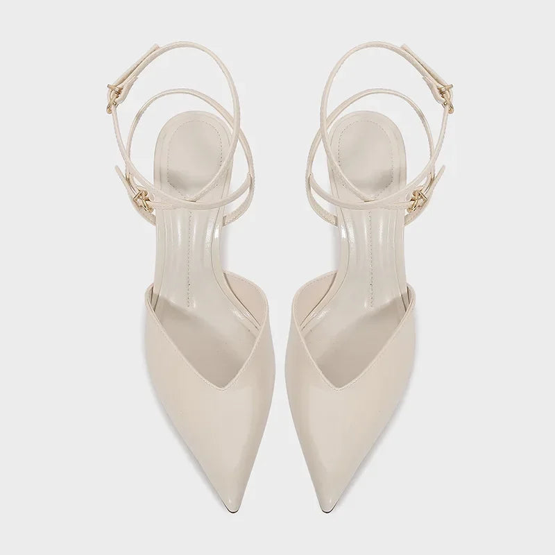 2026 Summer Women Sandals Pointed Toe Thin Heels Office Elegant Shoes Ladies Fashion Sandalias De Mujer