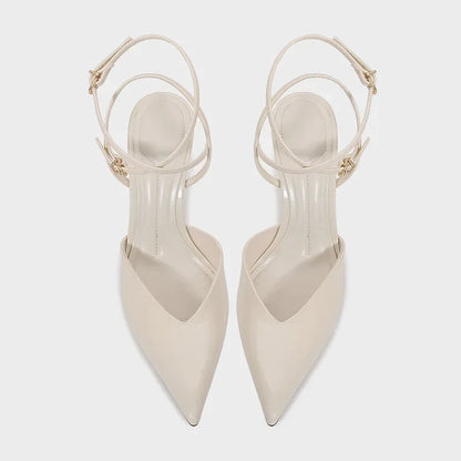 2026 Summer Women Sandals Pointed Toe Thin Heels Office Elegant Shoes Ladies Fashion Sandalias De Mujer