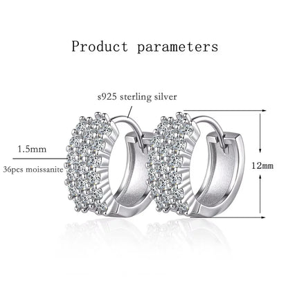 GRA Certified Moissanite Hoop Earrings for Women s925 Sterling Silver Wedding Huggie Earrings Party Jewelry Wholesale