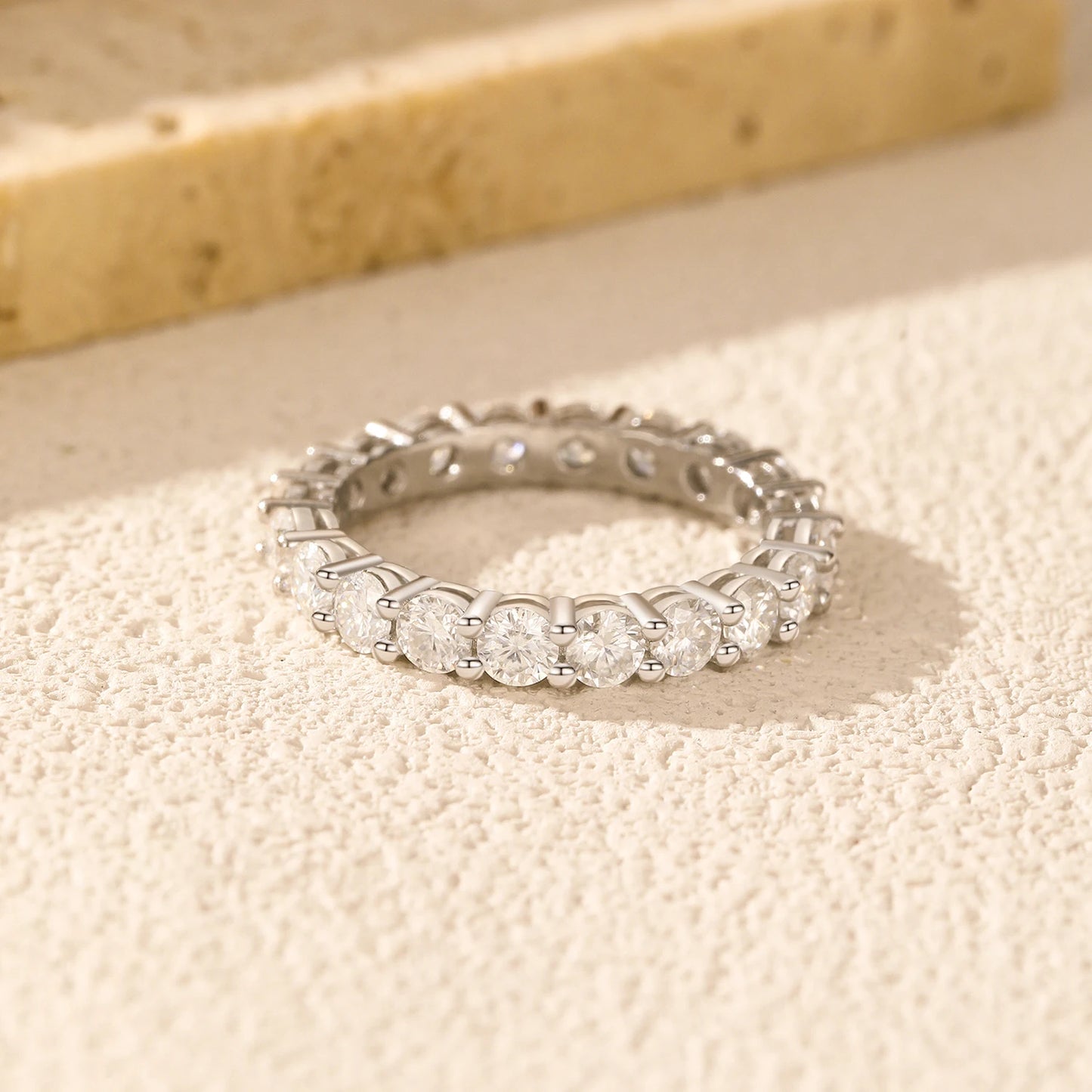 D Color Moissanite Eternity Band Rings 925 Sterling Silver Luxury Stackable Fashion Ring For Women Fine Jewelry