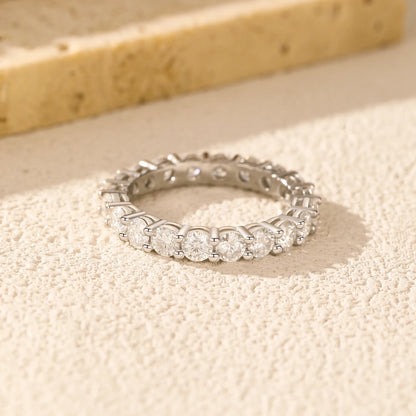 D Color Moissanite Eternity Band Rings 925 Sterling Silver Luxury Stackable Fashion Ring For Women Fine Jewelry