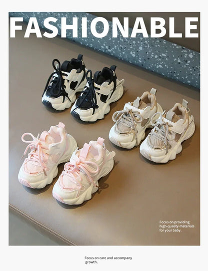Fashion Children's Sports Shoes Student Mesh Breathable Running Shoes Kids Non-slip Basketball Shoes for Girls and Boys Outdoor