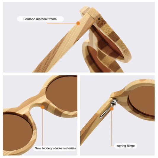 Natural Zebra Bamboo Wooden Aduit Sunglasses Handmade Polarized Glasses Mirror Coating Lenses Eyewear With Gift Box 8620C