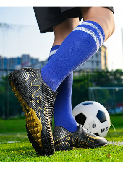 Professional FG/TF Soccer Cleats Men Football Boots Long Spike Grass Match Breathable Lightweight Comfortable Training Sneakers