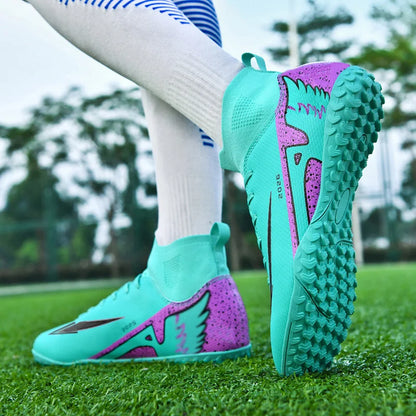 New Men Soccer Shoes Outdoor High Ankle Non-Slip Sports Shoes Ultralight Indoor Football Boots High-quality Futsal Non-Slip