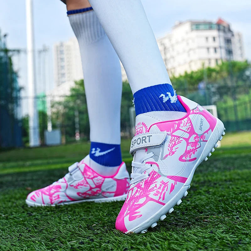 Hot Sale Children Soccer Shoes Boys Football Boots Training  Youth Ultralight Non-slip Sneaker Breathable Comfortable for Indoor