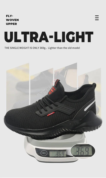 Lightweight Safety Shoes Men Steel Toe Sneakers Puncture Proof Breathable Safety Boots Man Dangerous Construction Work Foorwear