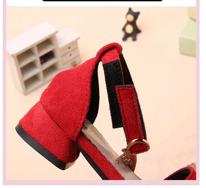 Girls Sandals Summer Shoes Cute Pearls Roman Shoes Pink Black Beading Open-toe Kids Fashion Girls Party Sandals Kids Shoes Chic