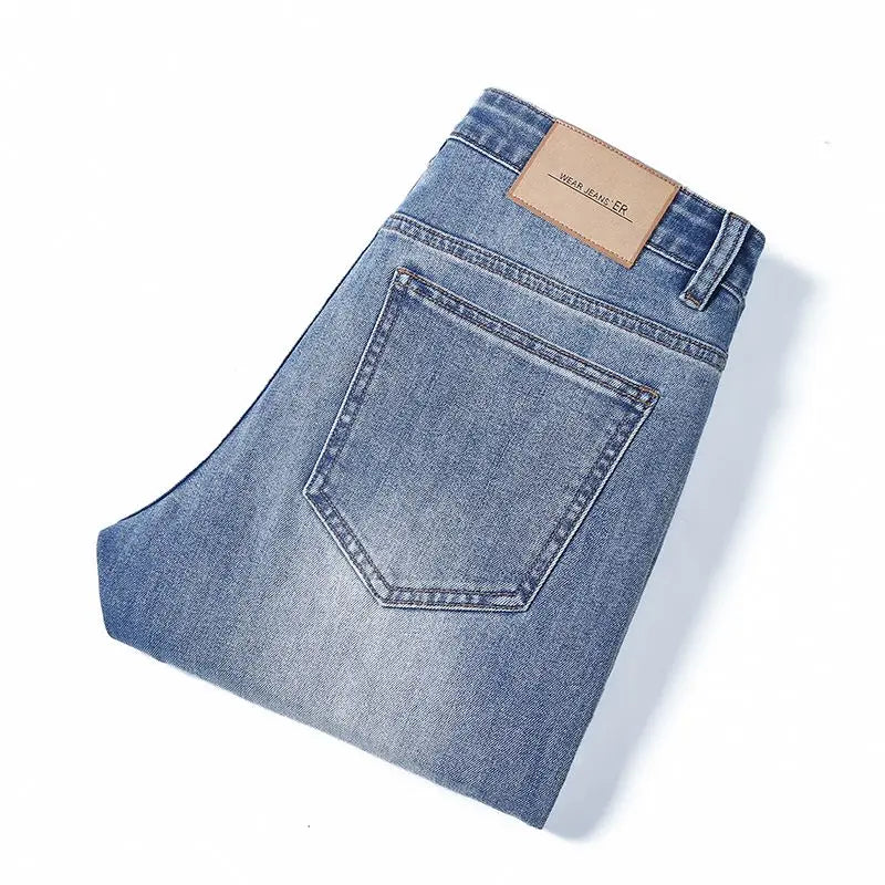 New Autumn/Winter 2026 Young Men Slim Stretch Jeans Straight Men High Waist Young Men Fashion Men's Trousers Jeans Pants