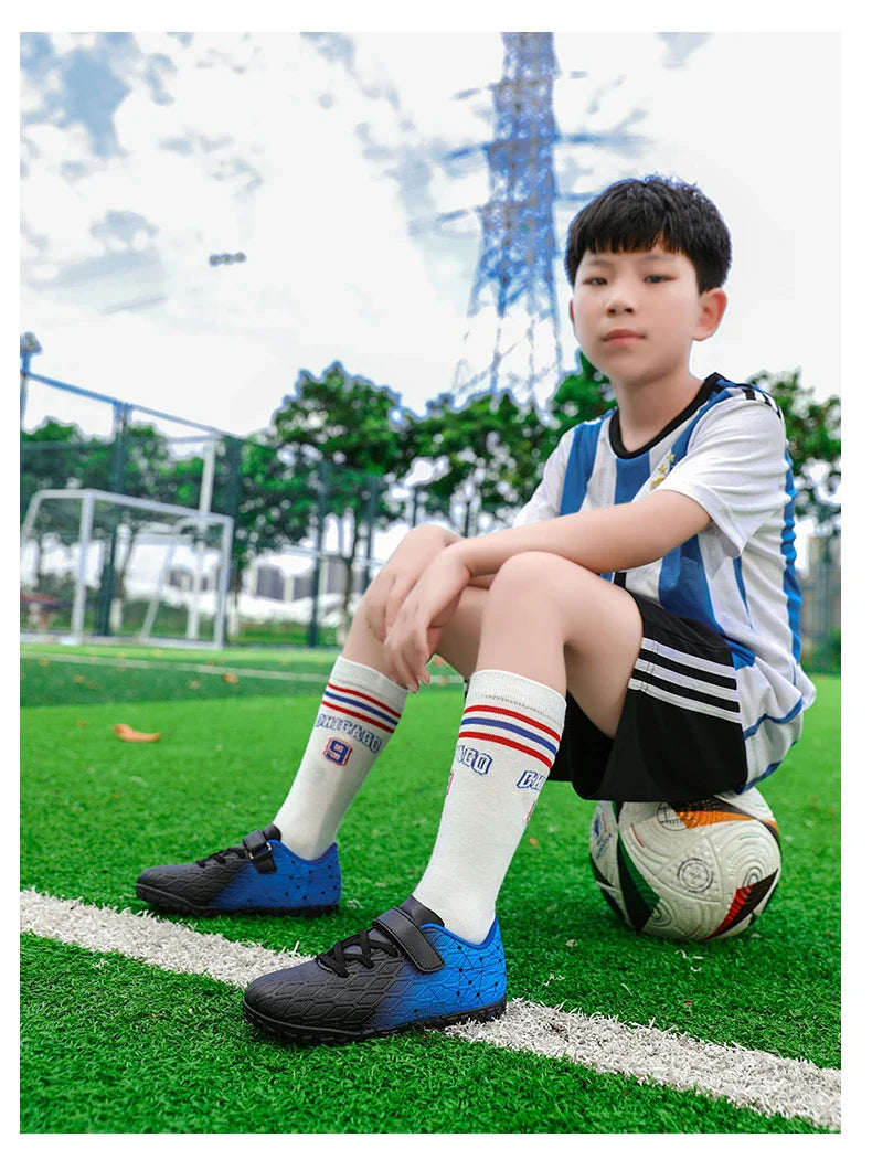 New Men Soccer Shoes Girls Cleats Outdoor Match Training Sport Football Boots Long Spikes Comfortable Breathable Boys Non Slip