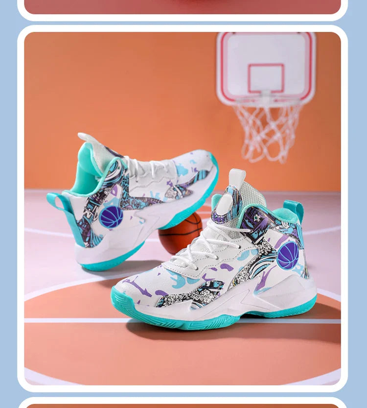 Children's basketball shoes non-slip breathable basketball training shoes with boys and girls basketball shoes sneakers 31-39