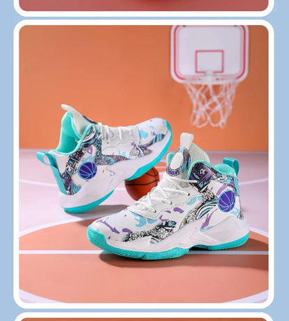 Children's basketball shoes non-slip breathable basketball training shoes with boys and girls basketball shoes sneakers 31-39