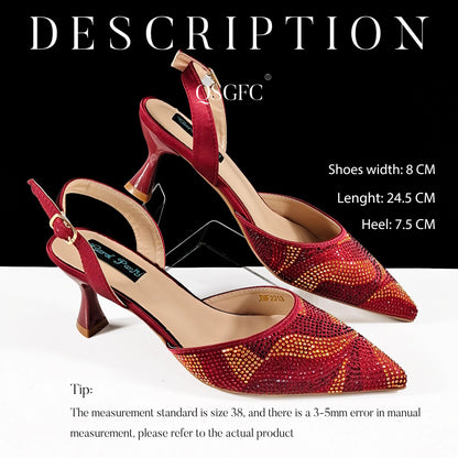 Festive Elegance Spot Goods Dazzling Heels and Chic Long Bag Clutch Perfect Combination Of Shoes And Bag for Special Occasions