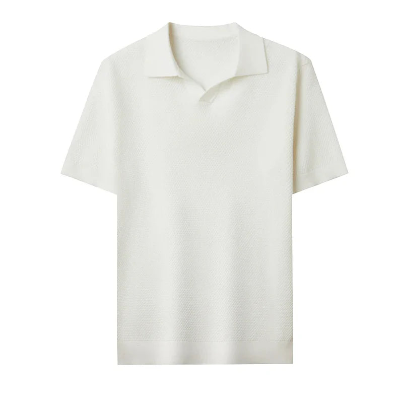 Men's Stretch 100% Cotton Polo Shirt - Pineapple Knit Seagull Collar, Breathable Short Sleeve Tee with Flexible M-4XL 6 Colors
